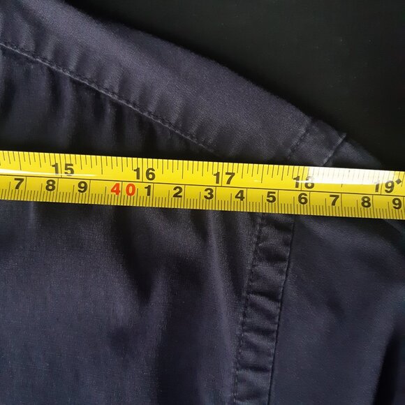 GAP Stretch SZ L Navy Blue Cotton Men's Button Up Shirt - Picture 9 of 11